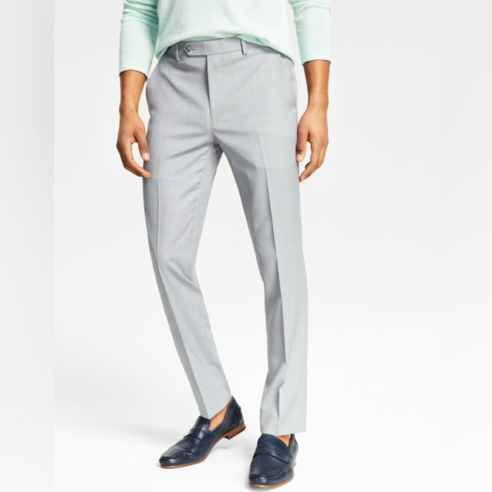 Bar Iii Men's Skinny-Fit Sharkskin Suit Pants,